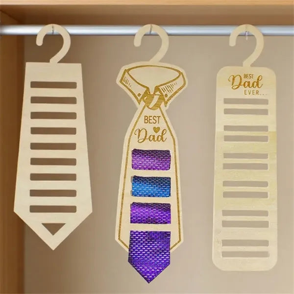 Wooden Ties Belts Scarves Organizer Hanger Necktie Rack