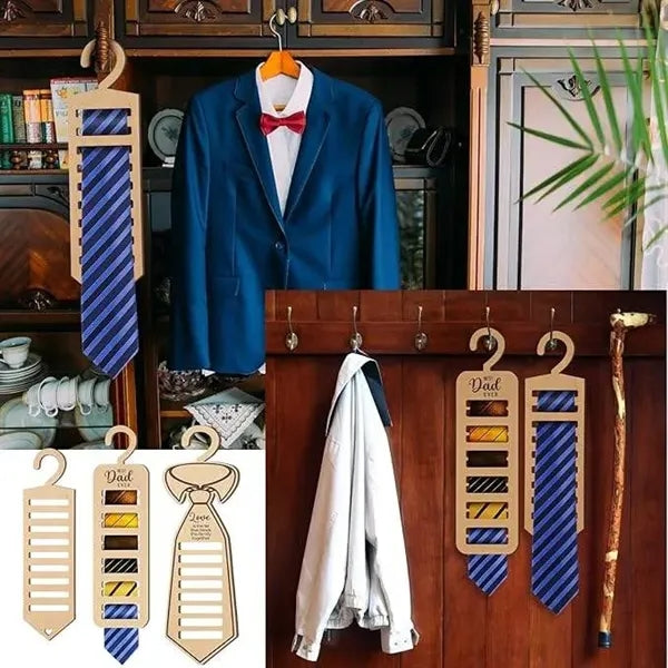 Wooden Ties Belts Scarves Organizer Hanger Necktie Rack