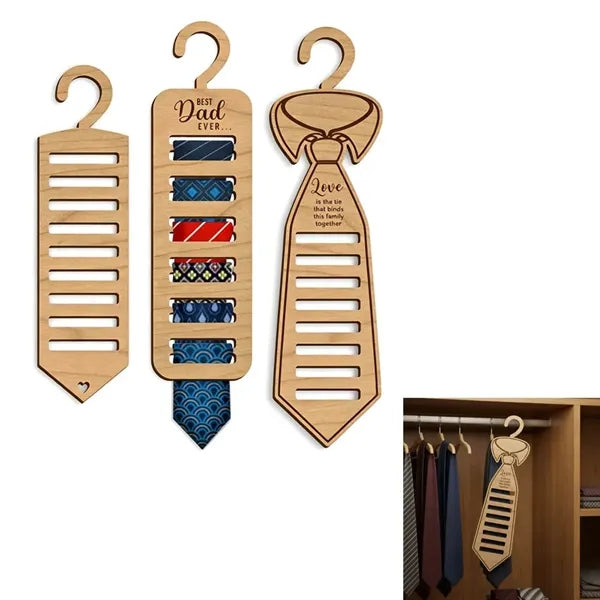 Wooden Ties Belts Scarves Organizer Hanger Necktie Rack