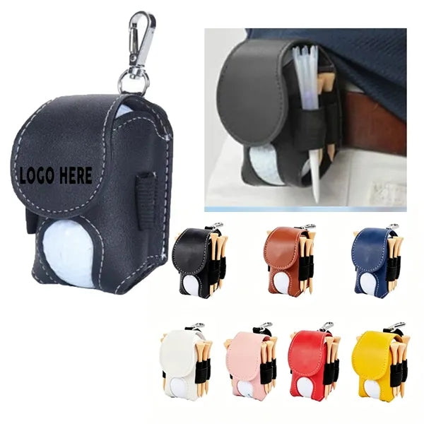 Premium PU Leather Outdoor Portable Golf Ball Carry Bag