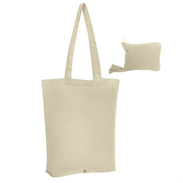 6oz Zipper Folding Canvas Tote Bag