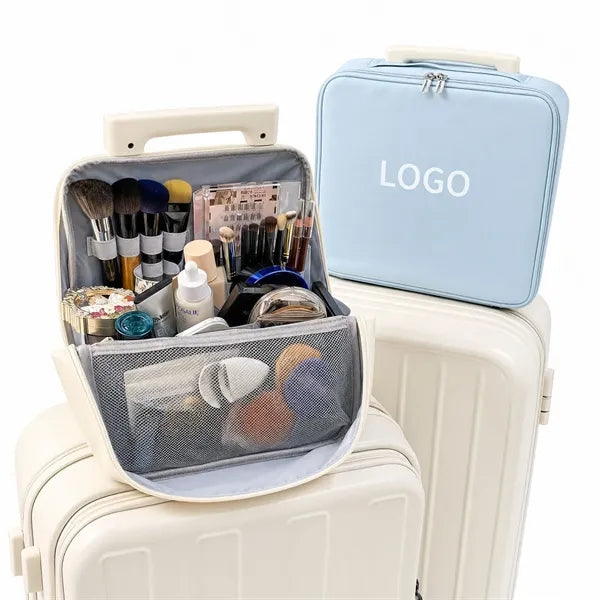 3 In 1 Vertical Large Opening PU Makeup Bag