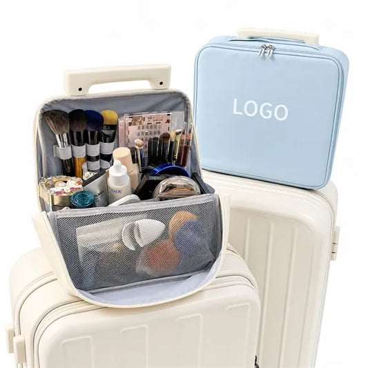 3 In 1 Vertical Large Opening PU Makeup Bag