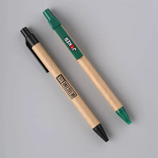 Eco Friendly Ink Kraft Paper Pen Retractable Ballpoint ABS