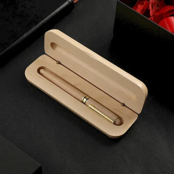Bamboo Ballpoint Pen with Flip Gift Box