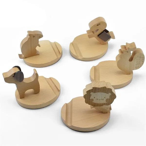 Animal Shape Solid Wood Phone Stand For Desktop