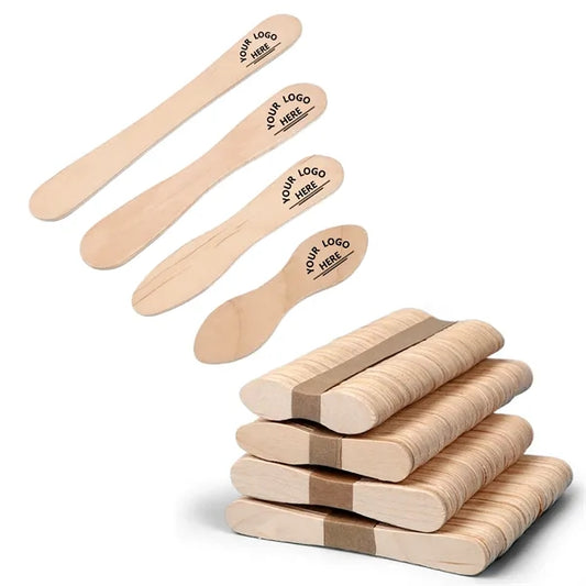 Birch Wood Ice Cream Spoon For Food Service