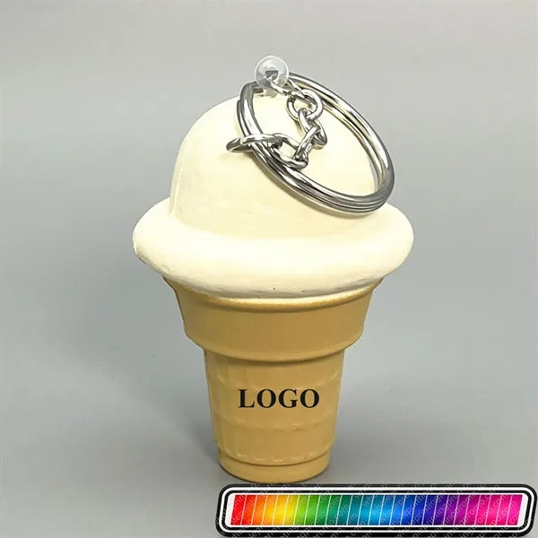 Ice Cream Stress Ball with Keychain