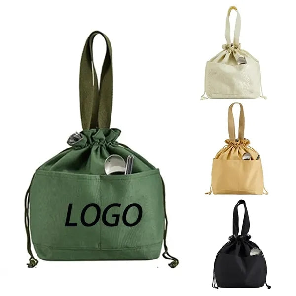 Portable Food Container Carrier Drawstring Lunch Bag