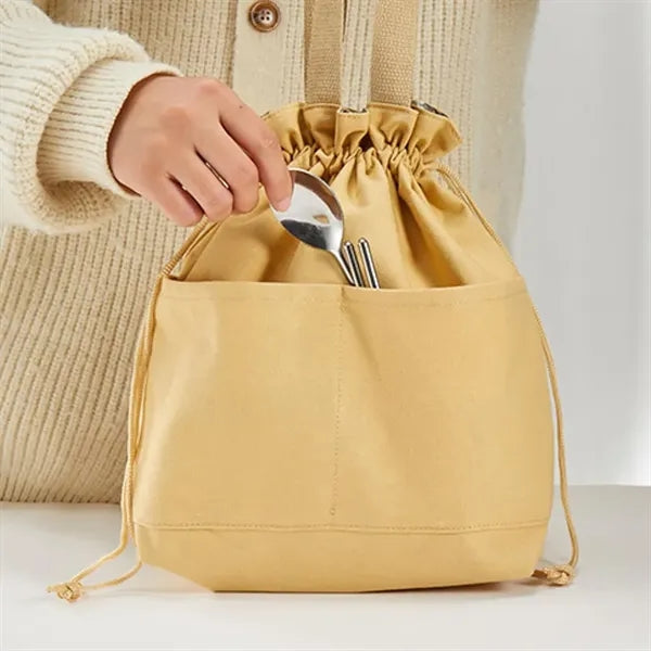 Portable Food Container Carrier Drawstring Lunch Bag