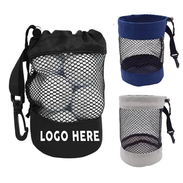 Heavy-Duty Nylon Golf Ball Storage Bag Holds 20 With R