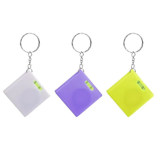3Ft Square Tape Measure Keychain With Level