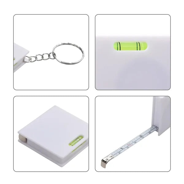 3Ft Square Tape Measure Keychain With Level