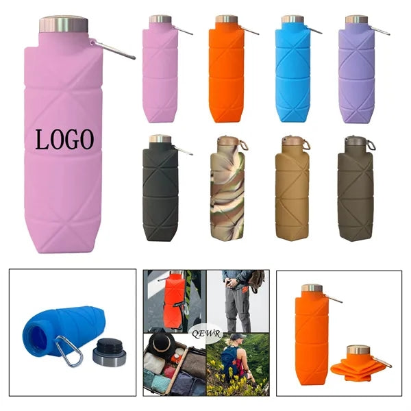 Portable Silicone Diamond Foldable Outdoor Water Bottle