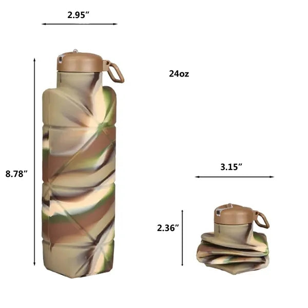 Portable Silicone Diamond Foldable Outdoor Water Bottle
