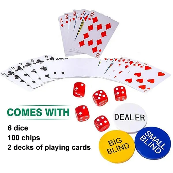 100 Piece Of Poker Chip Set With Aluminum Case