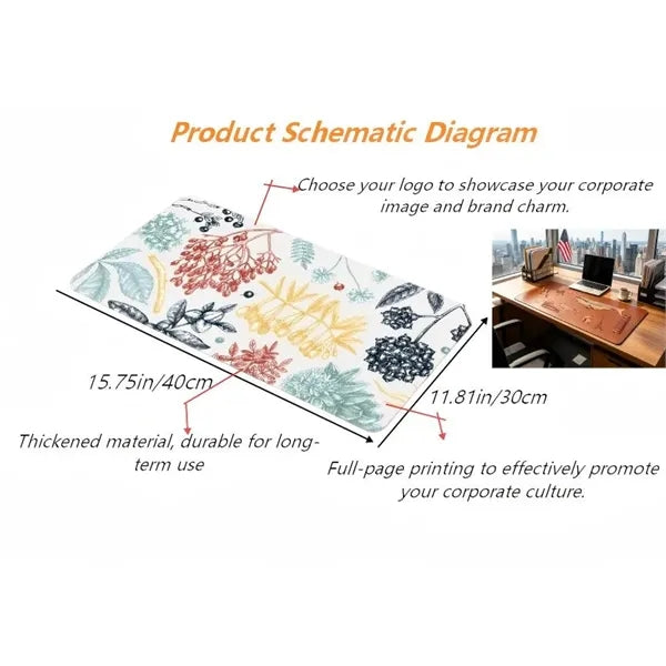 Logo PU Leather Desk Mat Waterproof Mouse Pad