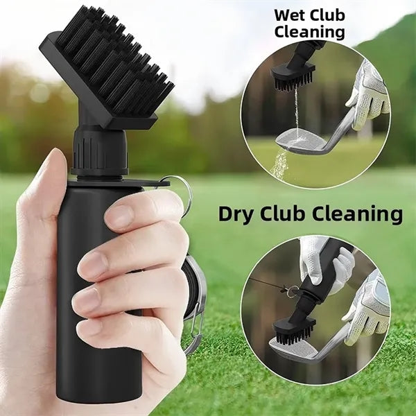 Golf Club Brush Cleaner with Retractable Clip