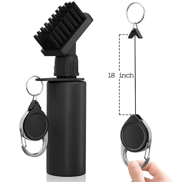 Golf Club Brush Cleaner with Retractable Clip