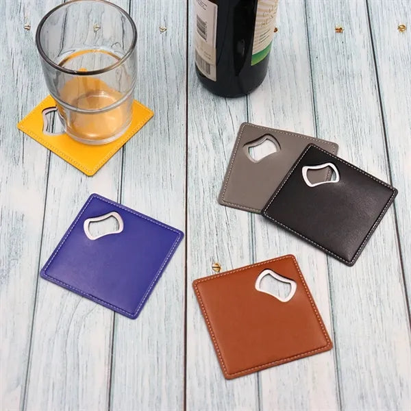 PU Leather Square Bottle Opener