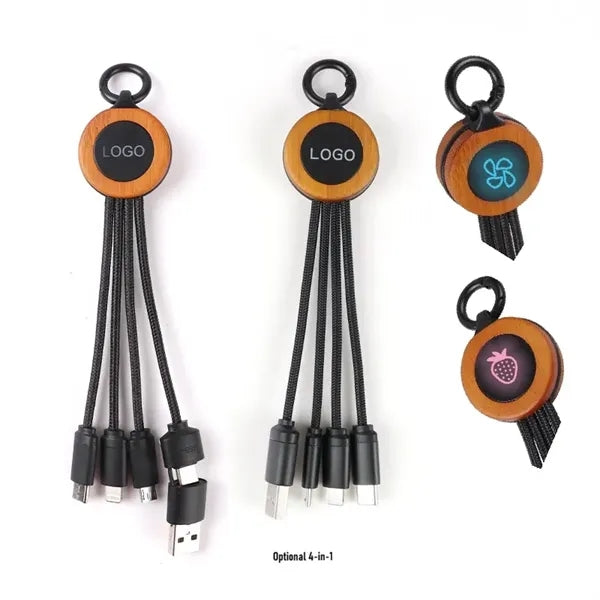 Bamboo Light-Up Logo Charging Cable