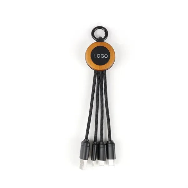 Bamboo Light-Up Logo Charging Cable