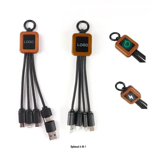 Bamboo Light-Up Logo Charging Cable