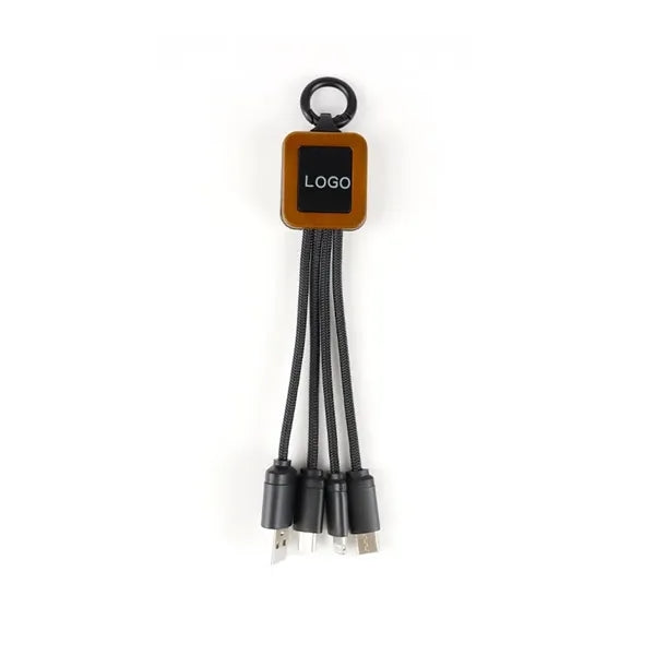 Bamboo Light-Up Logo Charging Cable