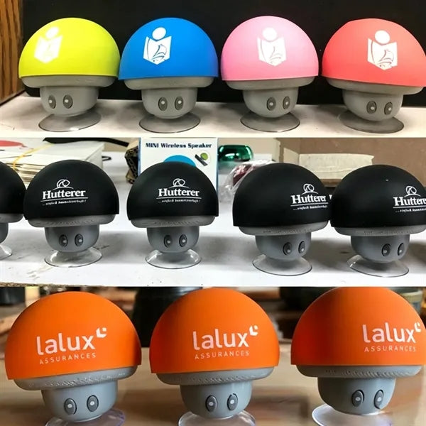 Mini Mushroom Wireless Speaker with Suction Cup Phone Stand