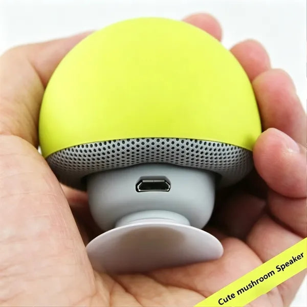 Mini Mushroom Wireless Speaker with Suction Cup Phone Stand
