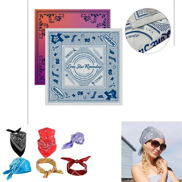 Multifunctional Cotton Bandanna Square Scarf