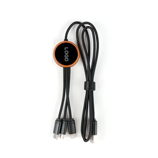 5 in 1 Bamboo Light Up Logo Charging Cable