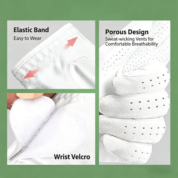Logo Suede Leather Men Women Golf Gloves