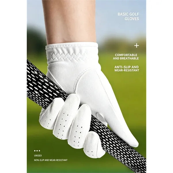 Logo Suede Leather Men Women Golf Gloves
