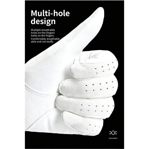 Logo Suede Leather Men Women Golf Gloves