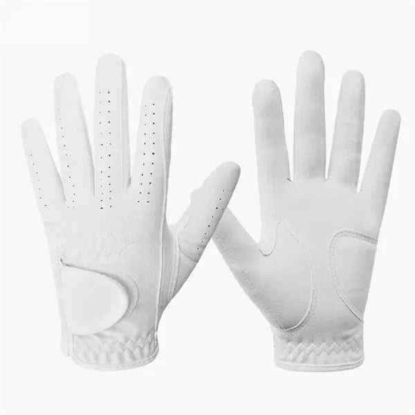 Logo Suede Leather Men Women Golf Gloves
