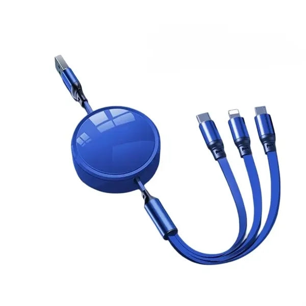 Multi fast charging Cables,Retractable 3-in-1 Cable