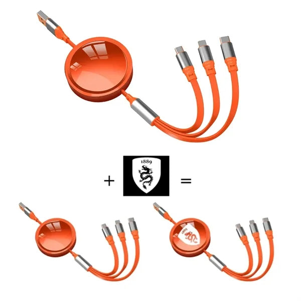 Multi fast charging Cables,Retractable 3-in-1 Cable