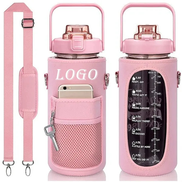 64OZ Water Bottle Cover with Strap Drink Sport Cup