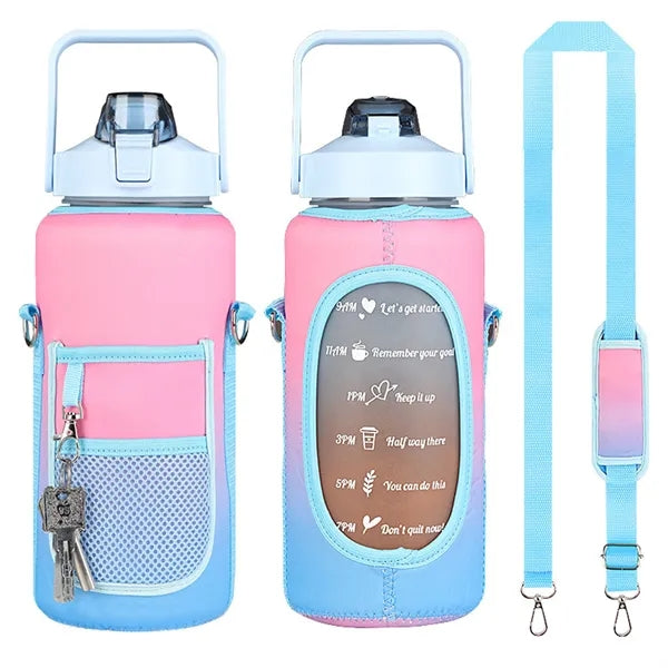 64OZ Water Bottle Cover with Strap Drink Sport Cup