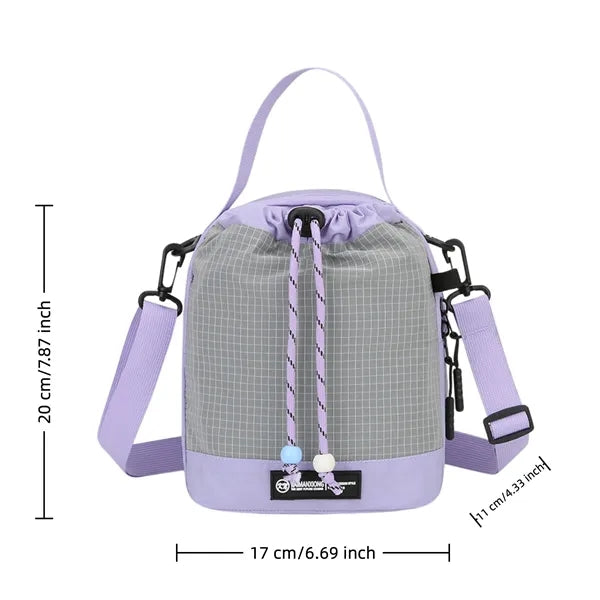 Lightweight Drawstring Bag Adjustable Shoulder Travel Tote