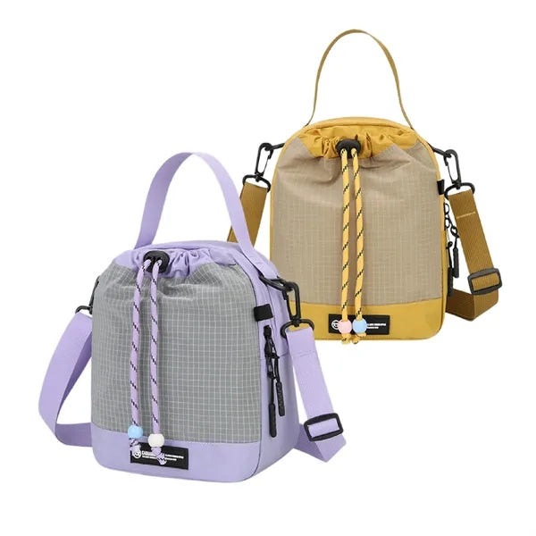 Lightweight Drawstring Bag Adjustable Shoulder Travel Tote