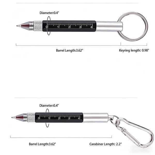 6 in 1 Metal Tool Pen with Attachment
