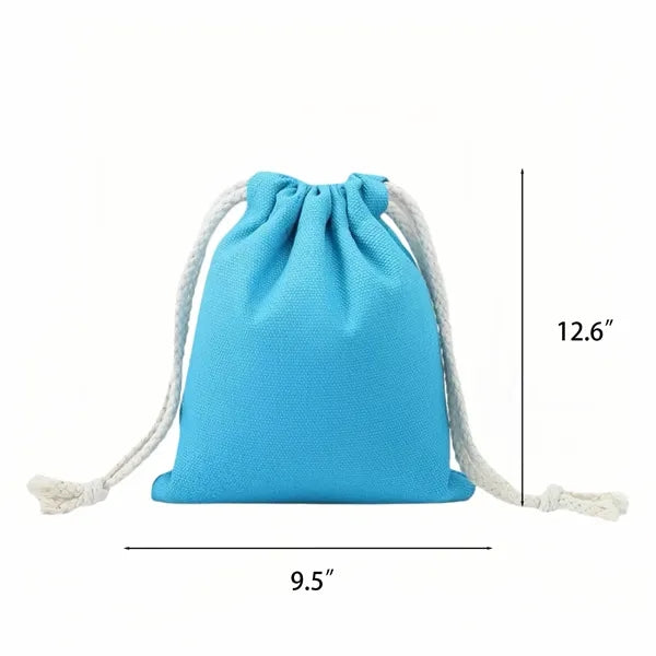 12.6 Inch Lightweight Durable Cotton Canvas Drawstring Bag