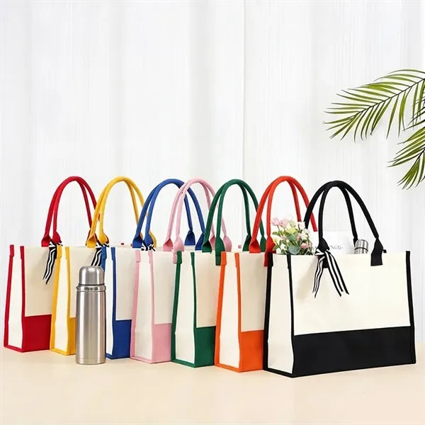Logo Large Capacity Canvas Shopping Tote Bag