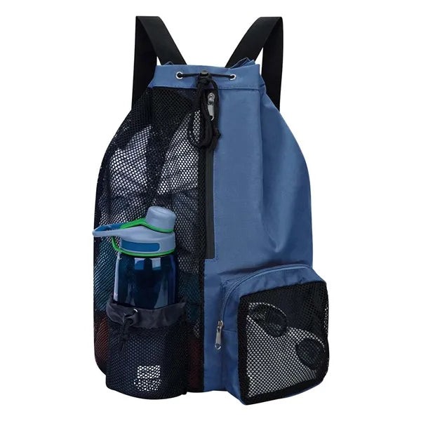 Foldable Nylon Mesh Polyester Gym Drawstring Sports Backpack