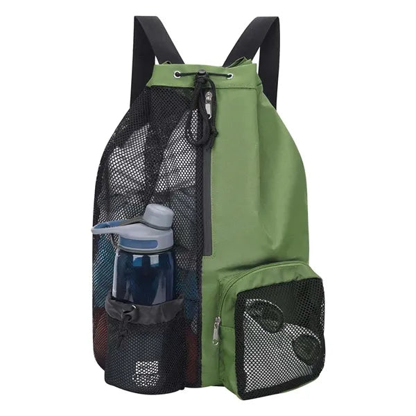 Foldable Nylon Mesh Polyester Gym Drawstring Sports Backpack