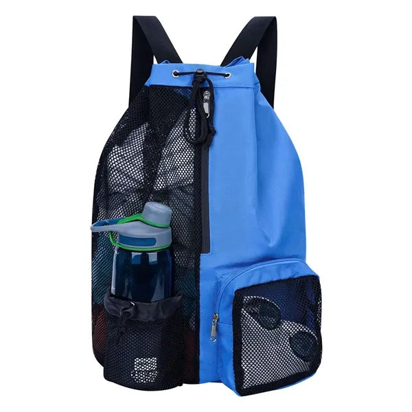 Foldable Nylon Mesh Polyester Gym Drawstring Sports Backpack