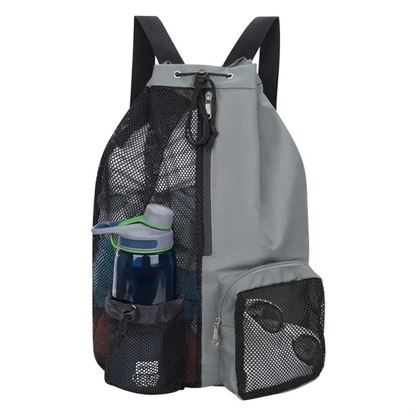 Foldable Nylon Mesh Polyester Gym Drawstring Sports Backpack
