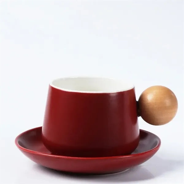 11oz Classic White Ceramic Mug with Matching Saucer